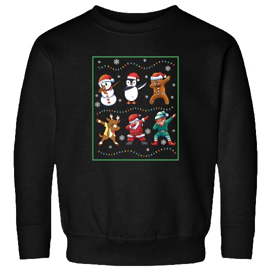 Dabbing Santa Elf Friends Christmas Boys Girls Men Sweatshirts