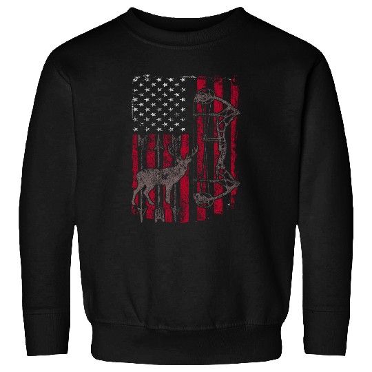American Flag Deer Elk Hunting USA Patriotic Sweatshirts