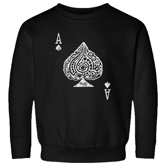 Ace of Spades Texas Hold'em Poker Playing Card Sweatshirts