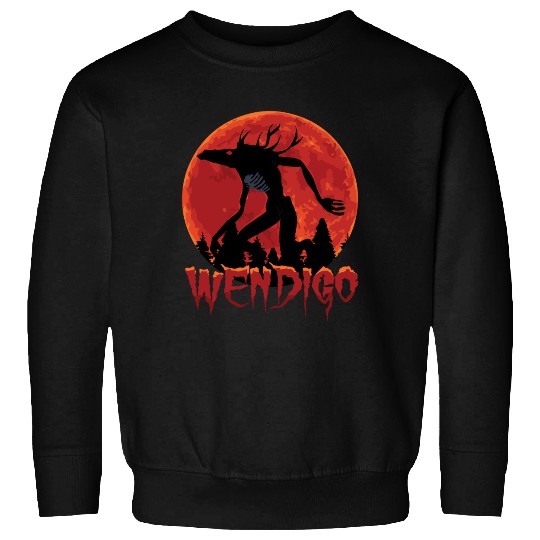 Cryptid Monsters Folk Wendigo Cryptid Creepy Sweatshirts