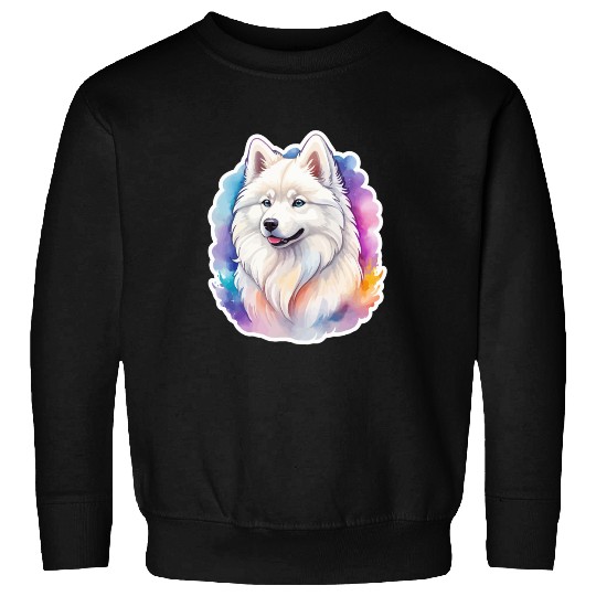 Samoyed Dog Watercolor Sweatshirts