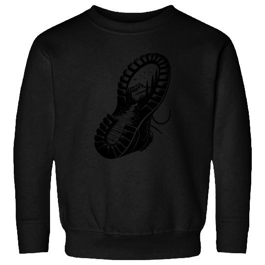 Nature Mountain Profile Landscape Hiking Boots Sweatshirts