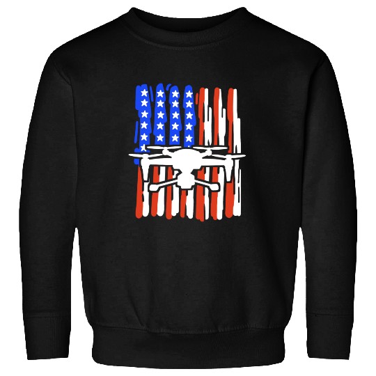 Drone American Flag Quadcopter Sweatshirts