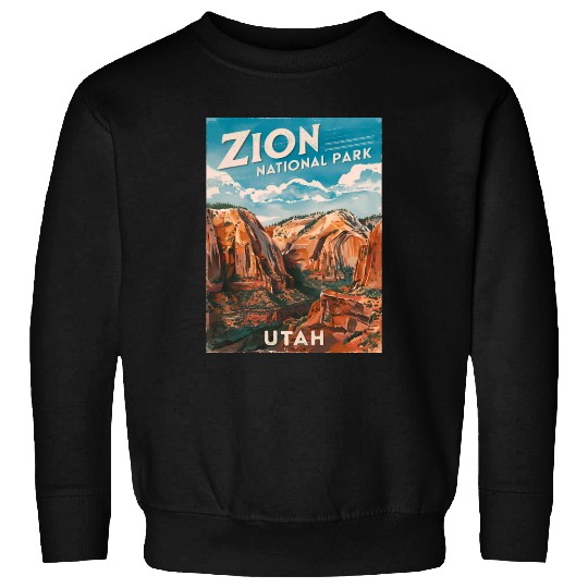 Vintage Travel Zion National Park Utah Landscape Sweatshirts
