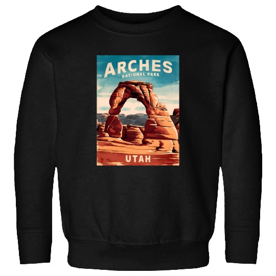 Vintage Travel Arches National Park Utah Landscape Sweatshirts