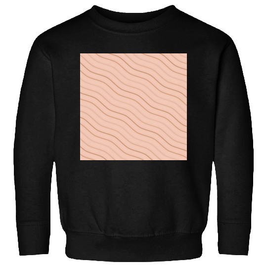 Peach and Brown Wavy Line Pattern Design Sweatshirts