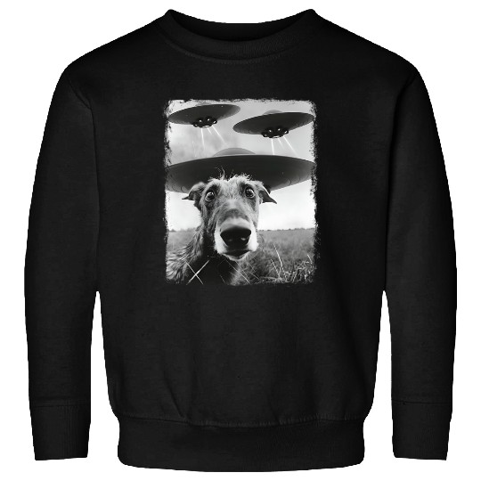 Irish Wolfhound Dog UFO Alien Extraterrestrial Sel Sweatshirts