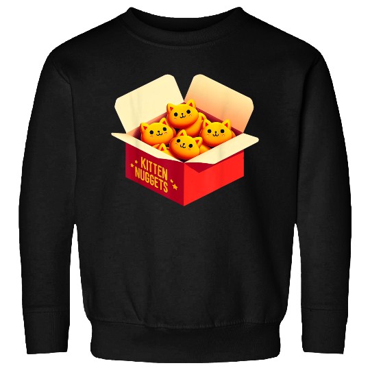 Kitten Nuggets Food Pun Cat Lover Gift Chicken Nug Sweatshirts