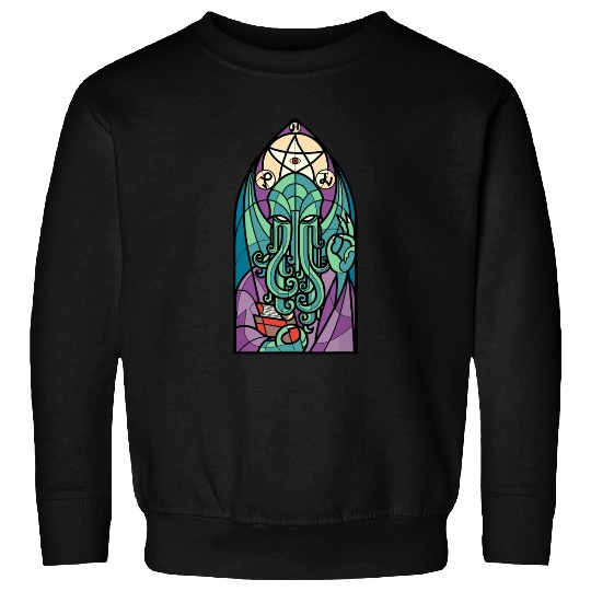 Cthulhu Church Stained Glass Cosmic Horror Funny Sweatshirts