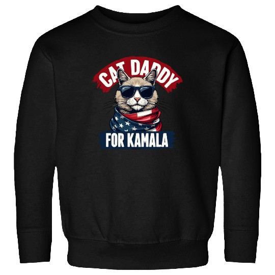 Cat Daddies for Kamala Funny Cat Dad Vote Election Sweatshirts
