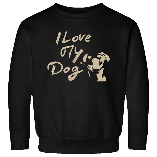 I Love My Dog - Brown Design on Black Sweatshirts