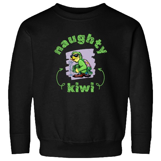 Funny naughty green kiwi bird Sweatshirts