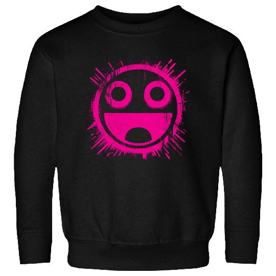 Pink Joyful Face Sweatshirts