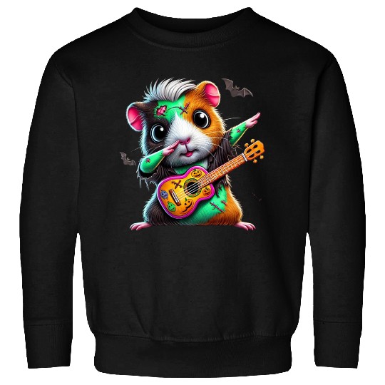 Dabbing Guinea Pig Zombie Squad Guitar Hallow Sweatshirts