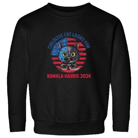Retro Childless Cat Ladies For Kamala Harris 2024 Sweatshirts