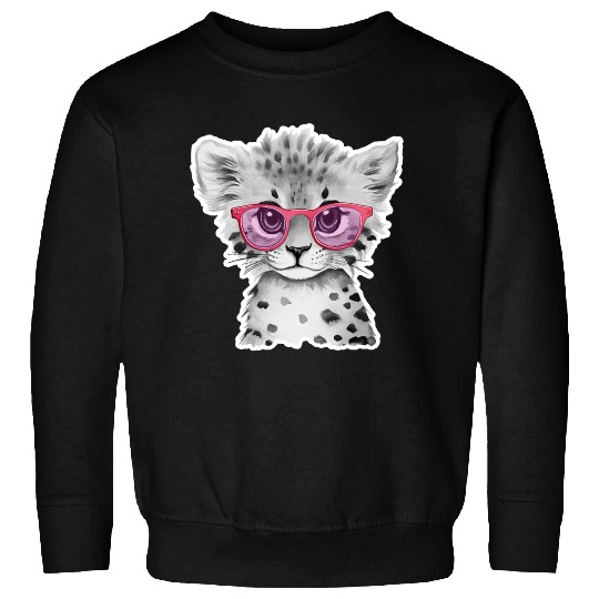 cheetah Animals with Glasses Sweatshirts