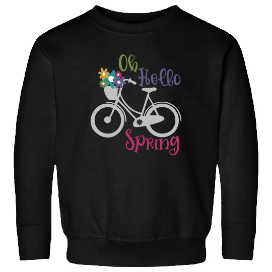 Oh Hello Spring Cycle Flower Season Sweatshirts