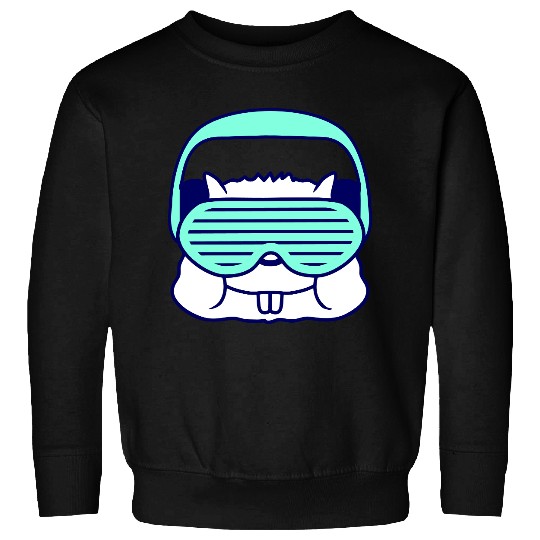 Cute DJ Hamster Party Animal Guinea Pig Pet Face Sweatshirts