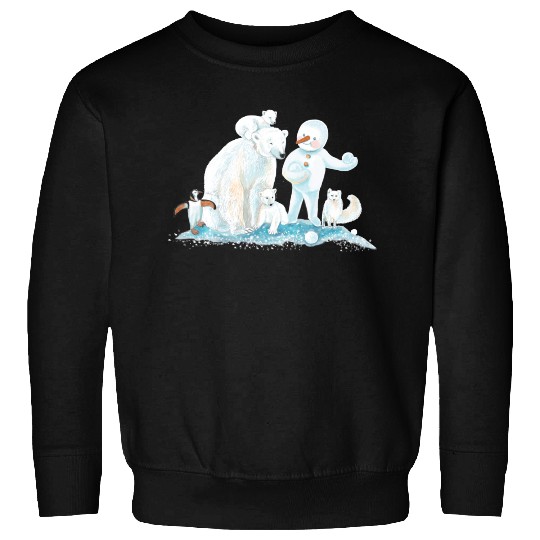 Polar Animals and Snowman in Ice Cold Winter Sweatshirts
