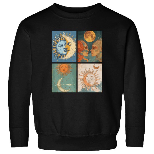 Moon and Sun Tarot Card Designed Look Sweatshirts