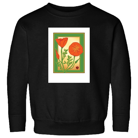 California Poppies illustration poster Sweatshirts