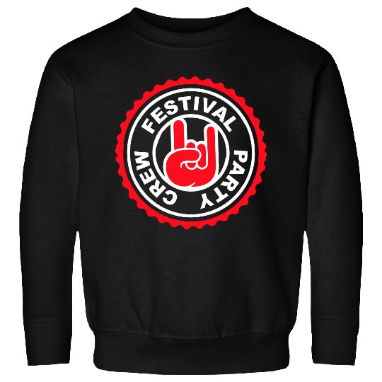 Festival party crew round stamp metal hand gesture Sweatshirts