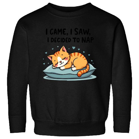 Cute Cat Nap Lover Funny Sleepy Naptime Humor Sweatshirts
