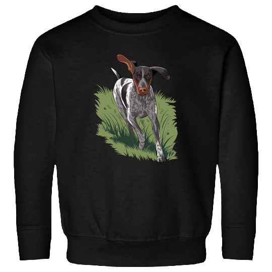 German Shorthaired Pointer Running In Field Sweatshirts