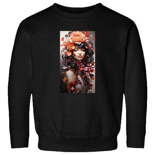 Girl with Flower Collection Sweatshirts
