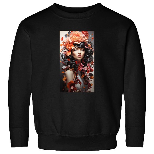 Girl with Flower Collection Sweatshirts