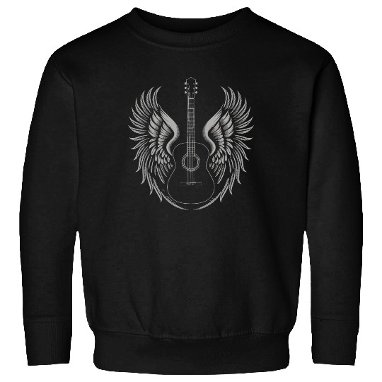 Electric Guitar with Wings Rock and Roll Music Sweatshirts
