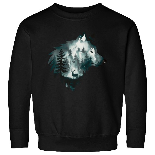 A Captivating Intricate Artwork Featuring A Wolf Sweatshirts