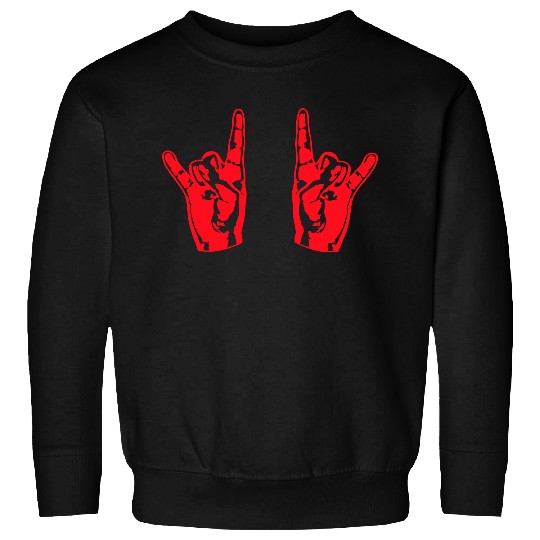 Two heavy metal hard rock horn finger hand gesture Sweatshirts