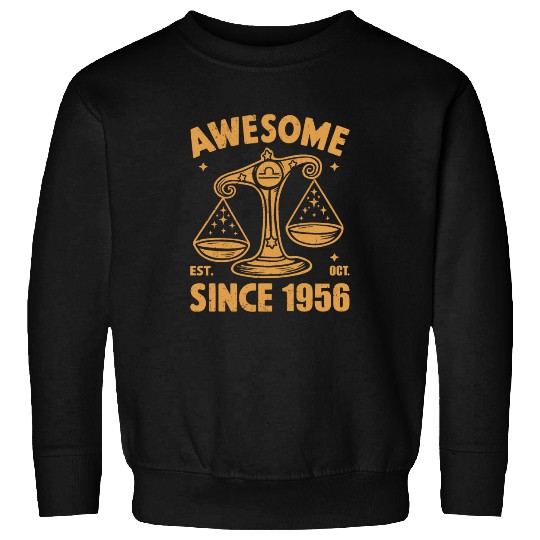 Awesome Since 1956 Libra Zodiac Birthday October Sweatshirts