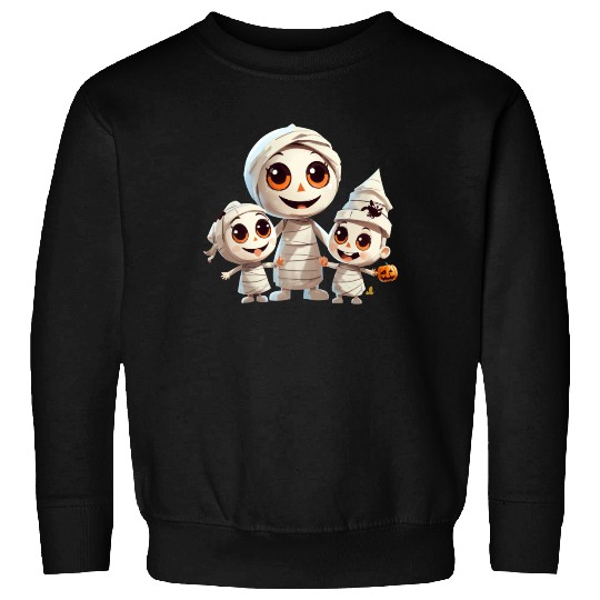 Adorable Mummy Family Halloween Trick-or-Treat Fun Sweatshirts