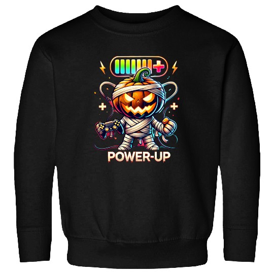 Pumpkin Mummy Gamer Wrapped in Halloween Fun Sweatshirts