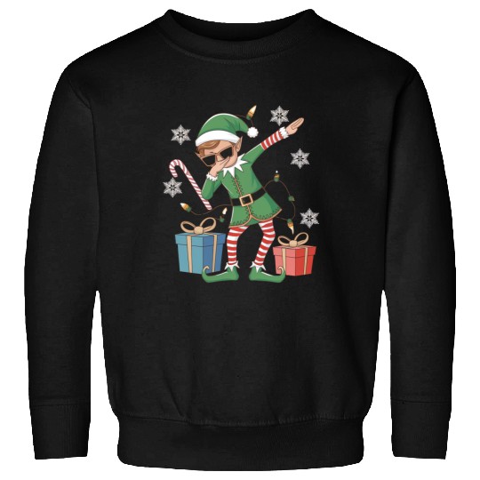 Dabbing Elf with Candy Cane and Gifts Sweatshirts