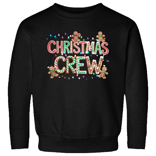 Gingerbread and Candy Christmas Crew with Lights Sweatshirts