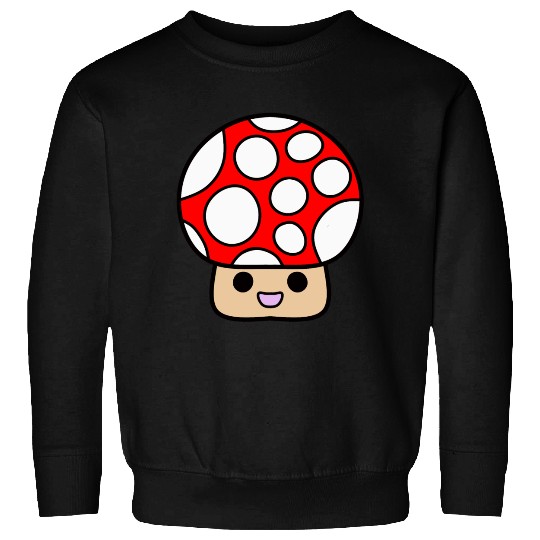 Cute Red Mushroom Smiling Sweatshirts