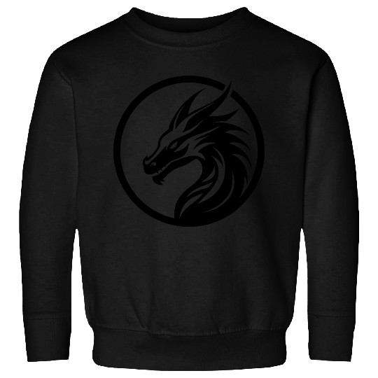 Dragon head symbol or logo in a circle Sweatshirts