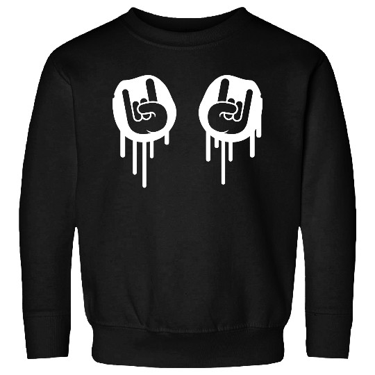 Heavy metal graffiti drop horn finger hand gesture Sweatshirts
