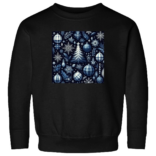 flannel blue and white christmas Sweatshirts
