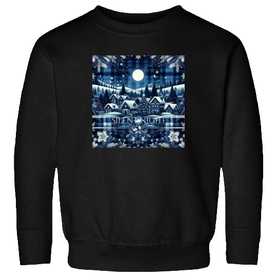 flannel silent night blue and white christmas Sweatshirts
