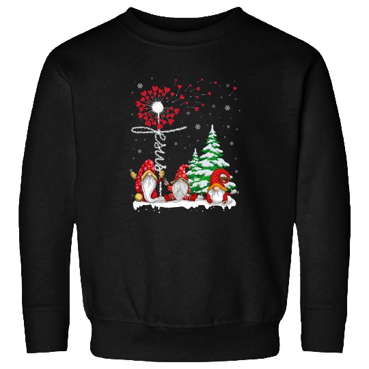 Gnomes Jesus Dandelion Christmas Tree Sweatshirts