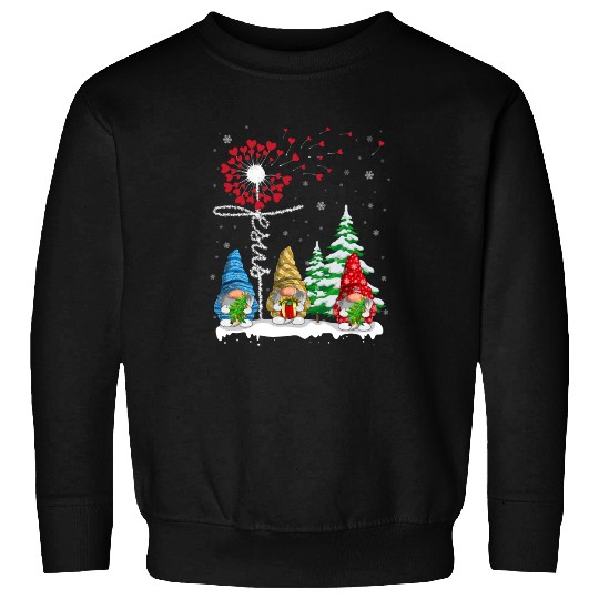 Gnomes Jesus Dandelion Christmas Tree Sweatshirts