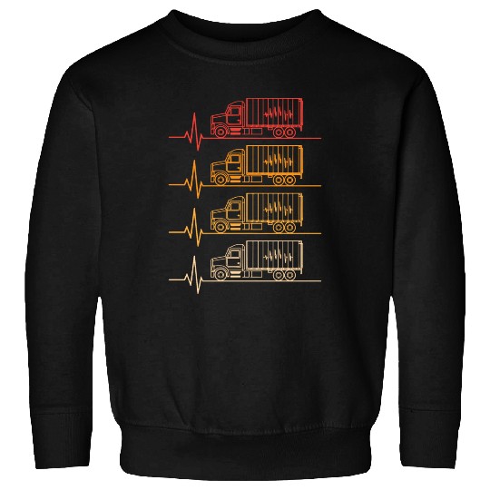 Truck driver heart beat Trucker Funny Truck Driver Sweatshirts