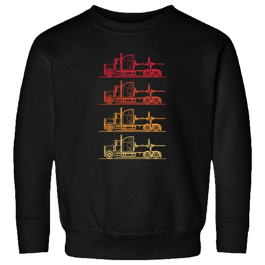Truck driver heart beat Trucker Funny Truck Driver Sweatshirts