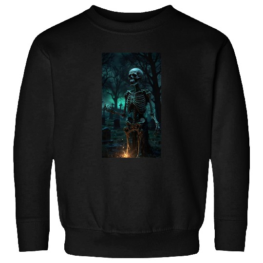 Rising Skeleton in the Graveyard Sweatshirts
