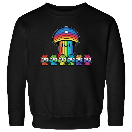 Trippy Rainbow Mushroom Mushies Sweatshirts
