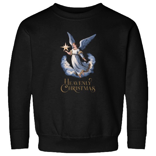 Heavenly Christmas Angel with Star Holiday Art Sweatshirts